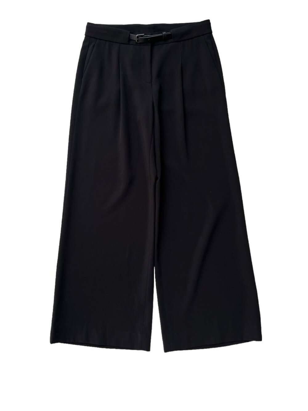 Nordstrom Collection Women's Black Pleated Cropped Wide Leg Pants Size 2 - Picture 1 of 8